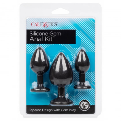 Set 3 Dopuri Anale Silicon Negru 10