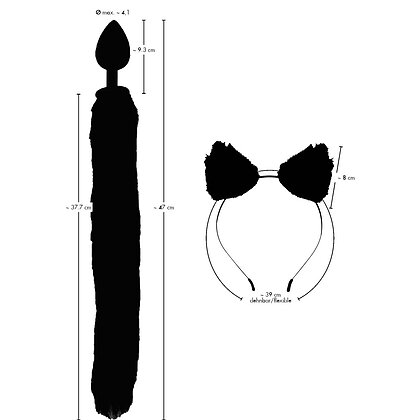 Set Bad Kitty Pet Play Plug And Ears Negru 6