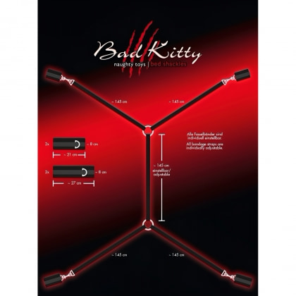 Set Cătușe Mâini Și Glezne Bed Shackles Negru 4