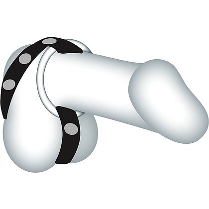 Set Inele Penis Leather Strap Negru 5