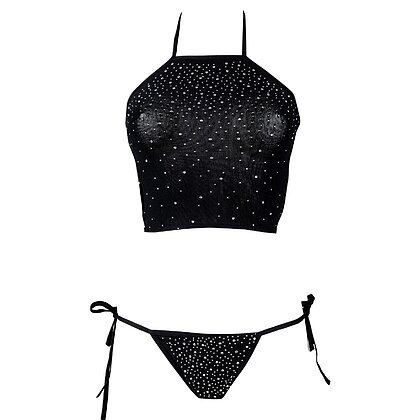 Set Le Desir Festive Rhinestone Negru S-L