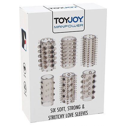 Set 6 Manșoane Power Penis Sleeve Negru pentru Cuplu 2