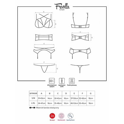 Set Obsessive Frivolla Negru L-XL 5