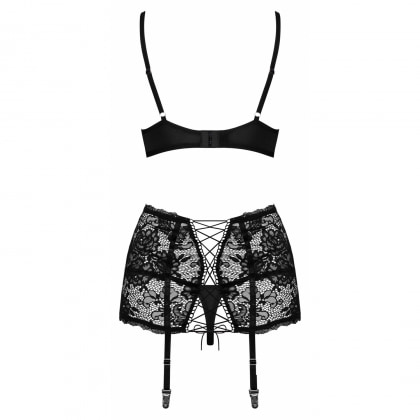 Set Obsessive Peonesia Negru L-XL 4
