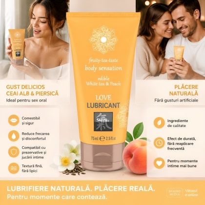 Shiatsu Lubrifiant Comestibil Ceai Alb Piersică 75 ml 4