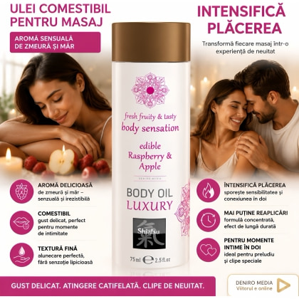 Shiatsu Ulei Comestibil Zmeură și Măr 75 ml Catifelat 4