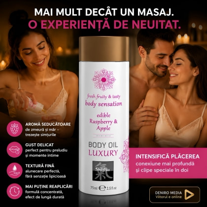 Shiatsu Ulei Comestibil Zmeură și Măr 75 ml Catifelat 3