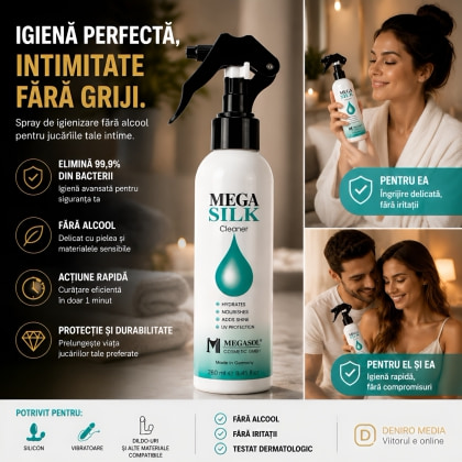 Spray Pentru Igienizarea Jucăriilor Erotice Mega Silk 150ml 2