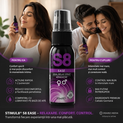Stimul8 S8 Ease Spray Relaxant Anal 30 ml Pentru Comfort 4
