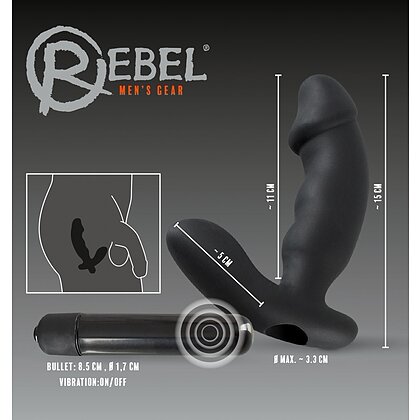 Stimulator Prostată Rebel Penis-Shaped Negru 4