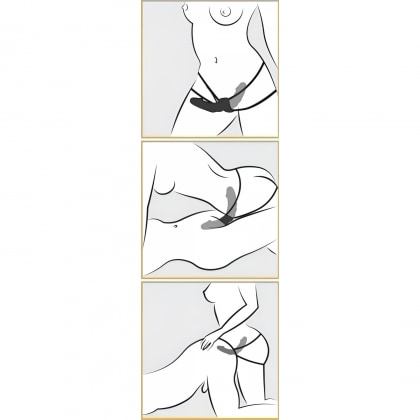 Strap-On Cu Vibrații Double Delight Negru 4