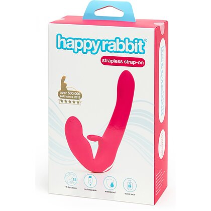 Happy Rabbit Strapless Vibe Silicon Roz Reîncărcabil USB 5