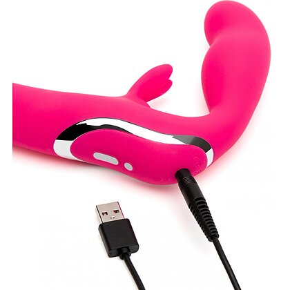 Happy Rabbit Strapless Vibe Silicon Roz Reîncărcabil USB 4