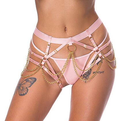 Chilot Erotic Cu Lanturi Metalice Roz