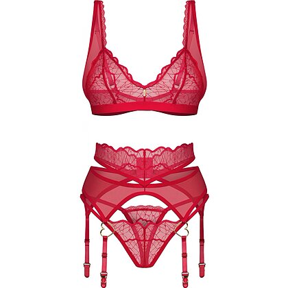 Suspender Set Obsessive Cupide Desir Roșu L-XL