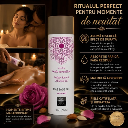 Ulei Masaj Senzual Shiatsu Trandafir Indian 100 ml 2