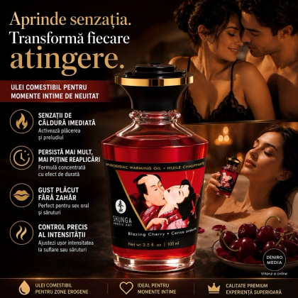 Ulei Masaj Shunga Aphrodisiac Warming Cireșe 100ml 2