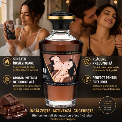 Uleiul Afrodisiac de Masaj cu Ciocolată cu Efect Încălzitor 100ml 2