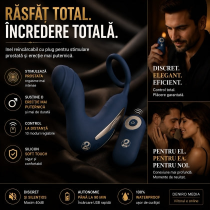 Vibrating Prostate Plug With Ring Albastru 8