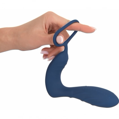 Vibrating Prostate Plug With Ring Albastru 4
