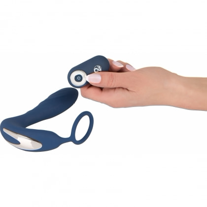 Vibrating Prostate Plug With Ring Albastru 5