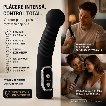 Vibrator Bărbați Pentru Prostată Twister Negru 6