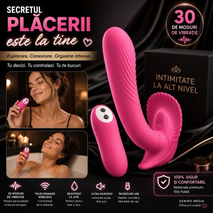 Vibrator Punctul G Cochilia Dragostei cu Telecomandă Roz 8