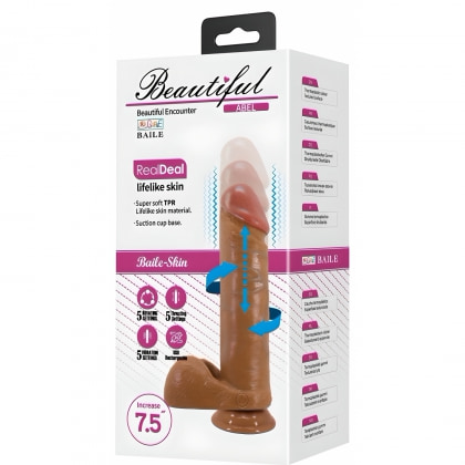 Vibrator Realist Beautiful Abel cu Împingere și Rotație 6
