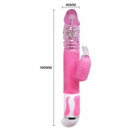 Vibrator Rabbit Rotație Și Împingere Fascination Roz 4