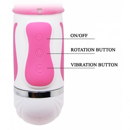 Vibrator Rabbit Rotație Și Împingere Fascination Roz 5