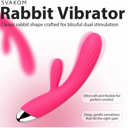 Vibrator Rabbit Încălzire Svakom Angel Roz 12