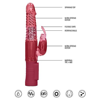 Vibrator Rotating Rabbit Roșu 6