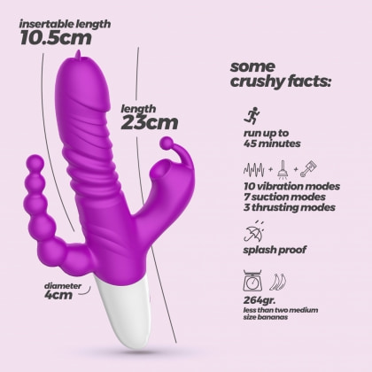 Wrangler Stimulare Triplă Reîncărcabil 3x10 – Crushious Mov 9