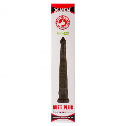 X Men Plug Anal PVC Negru cu Ventuză, 59 cm, Stimulare 9