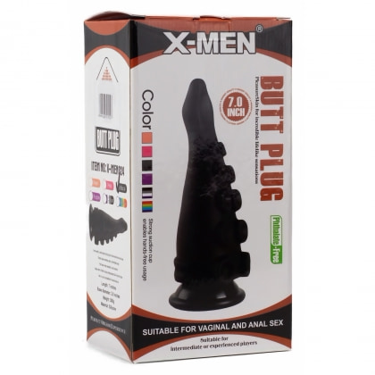 X-Men Plug Anal Tentacul Negru cu Ventuză 17.8 cm 5
