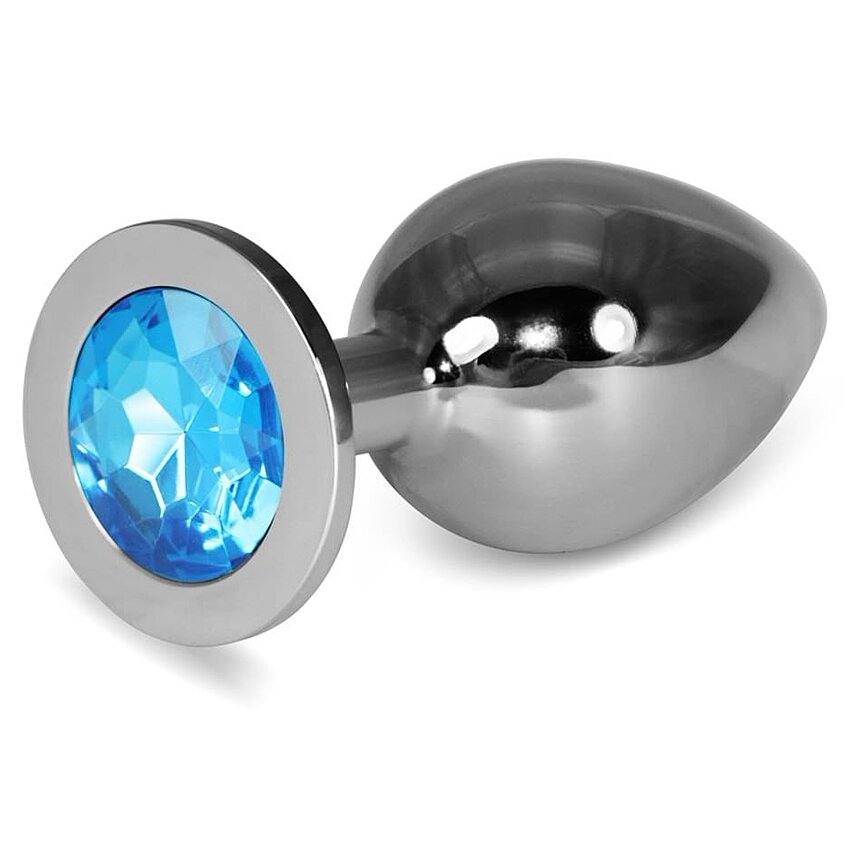 Plug Anal Metalic Cu Bijuterie Albastra
