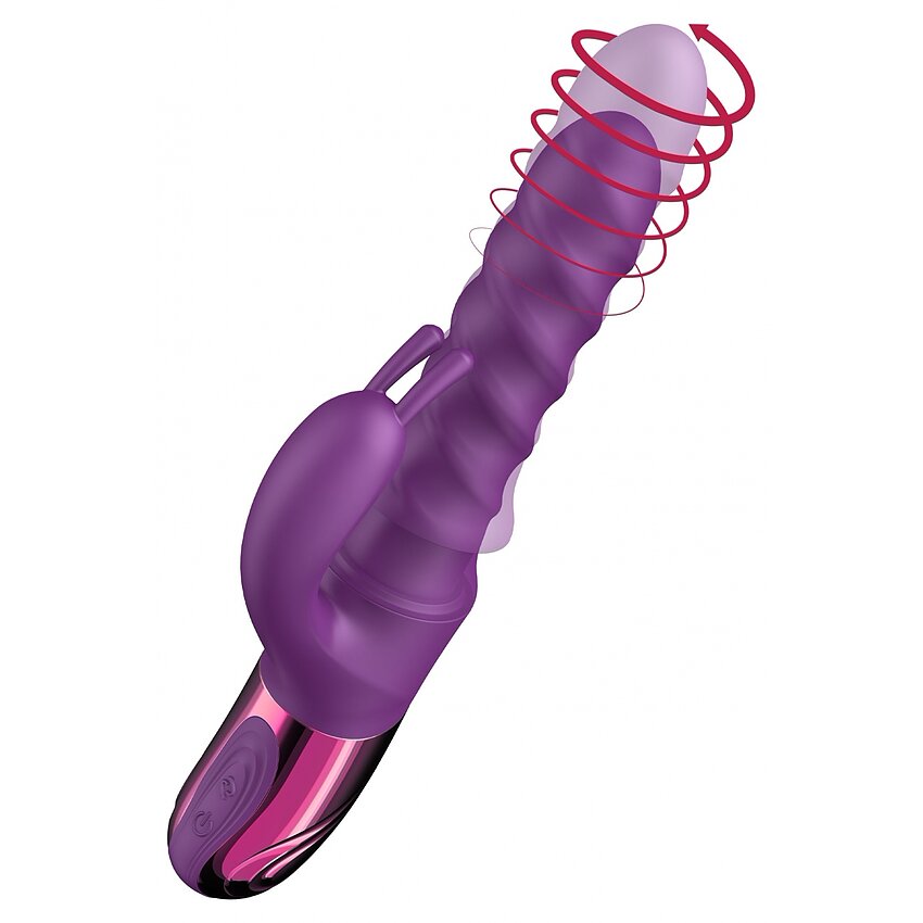 Vibrator Rotativ Cu Împingere Swirl Rabbit Mov