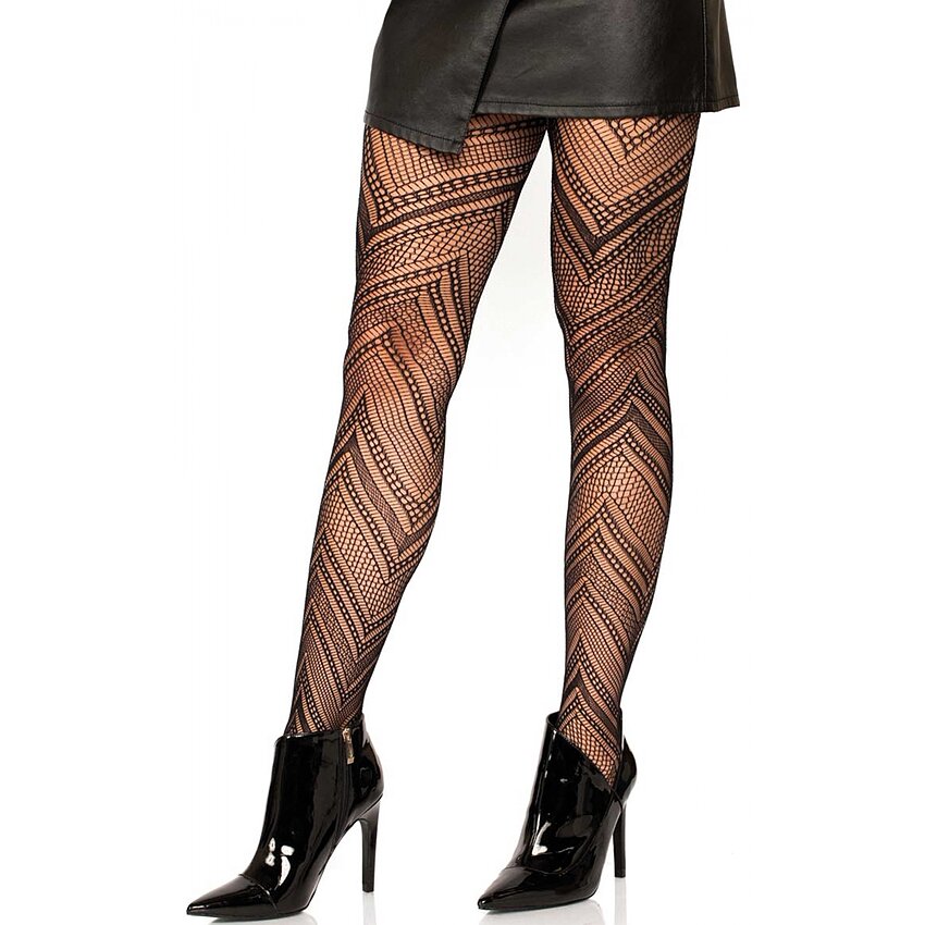 Dresuri Leg Avenue Chevron Net Negru