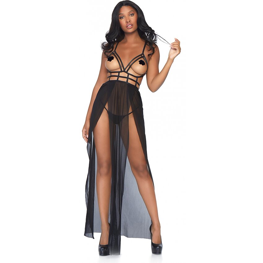 Rochie Leg Avenue Cage Maxi Negru