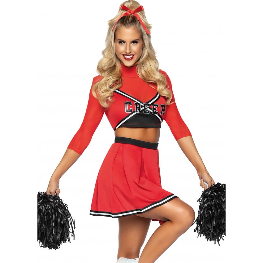 Costum Leg Avenue Varsity Cheerleader Babe Rosu