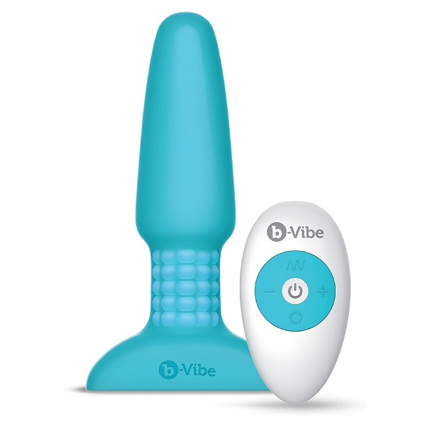 B-Vibe Vibrating Plug Albastru