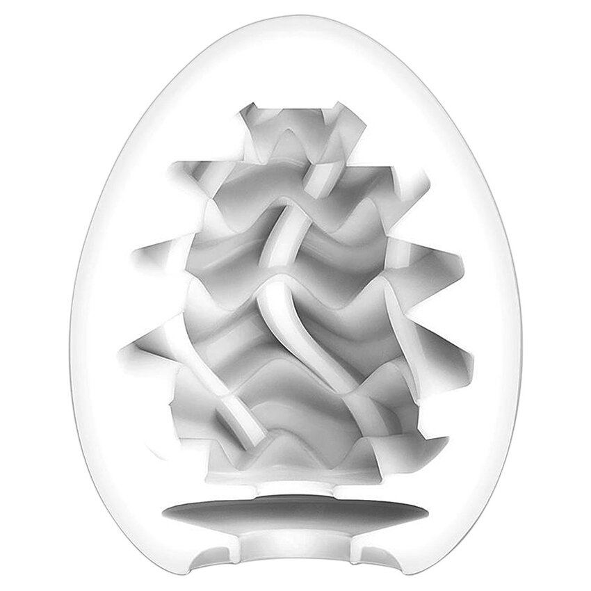 TENGA Egg Wavy II, Compact și Discret cu Textura Ondulată Alb