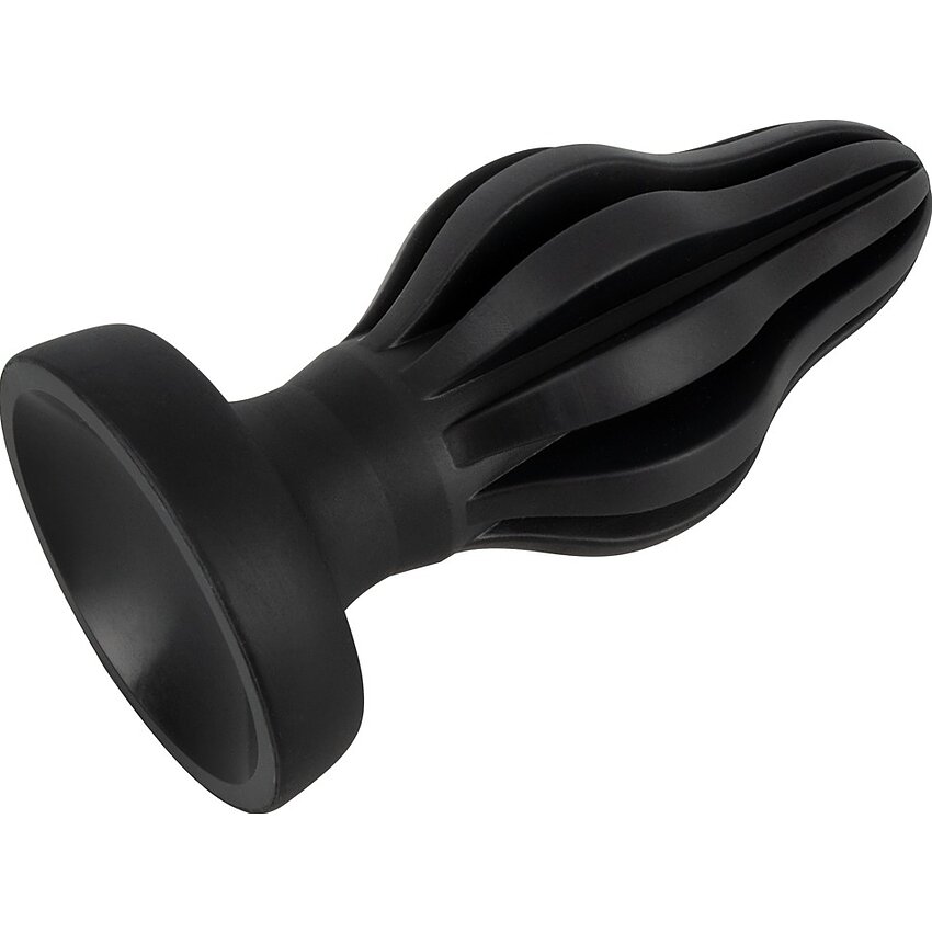 ANOS Super Soft Plug Anal 7 cm — Ventuză, Fixare Hands-free Negru