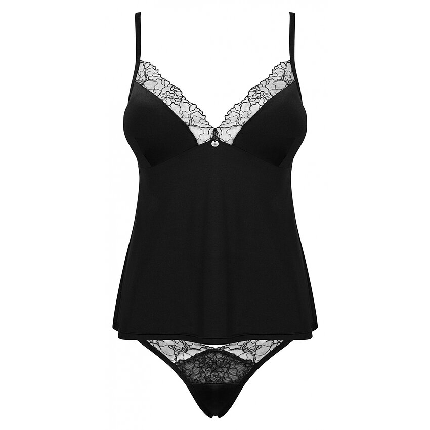 Set Obsessive Bella Rou Top Negru