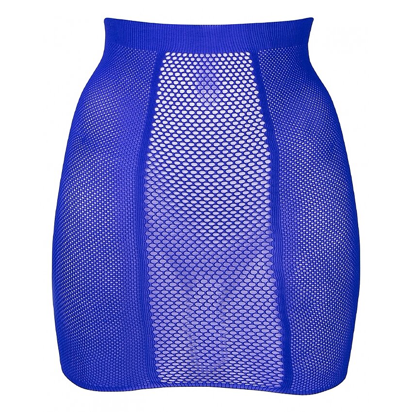 Fusta Le Desir High-Waist Fishnet Albastru