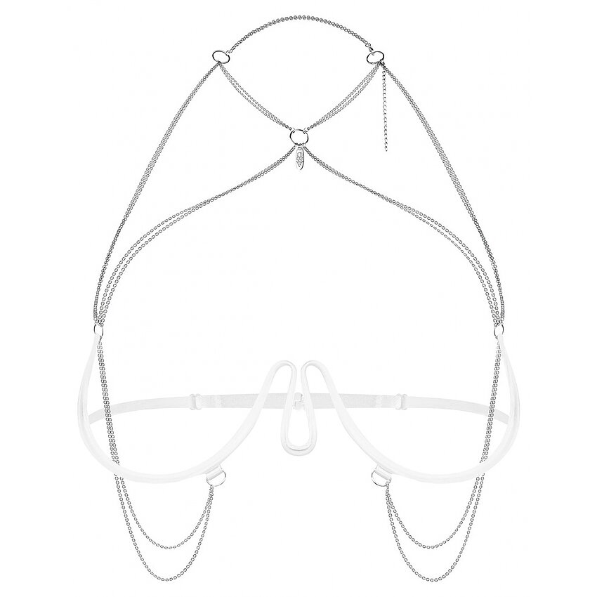 Harness Bra Obsessive Lustique Alb