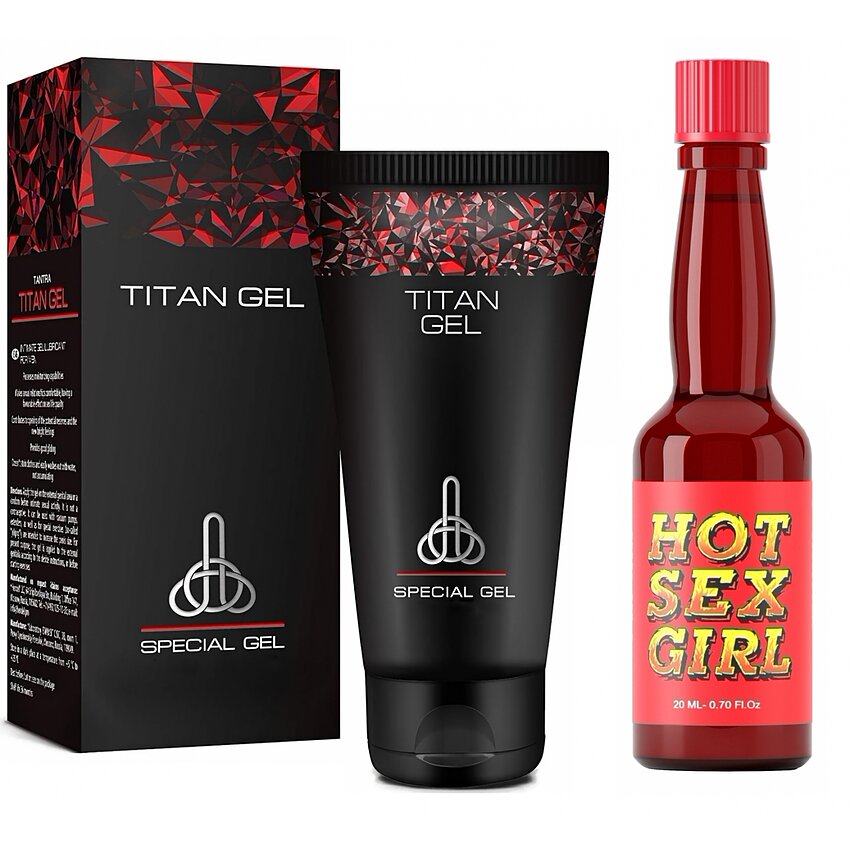 Pachet Cremă Mărirea Penisului Titan Gel Original 50ml + Afrodisiac Hot Sex Girl 20ml