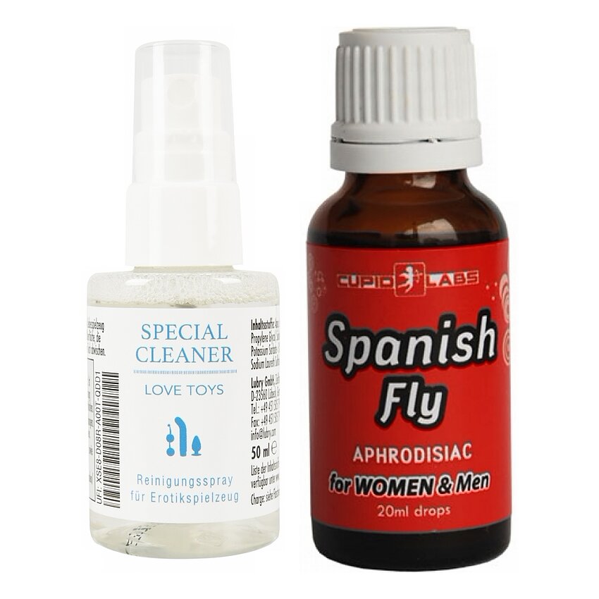 Pachet Picături Afrodisiace Spanish Fly 20ml + Special Cleaner Love Toys 50ml