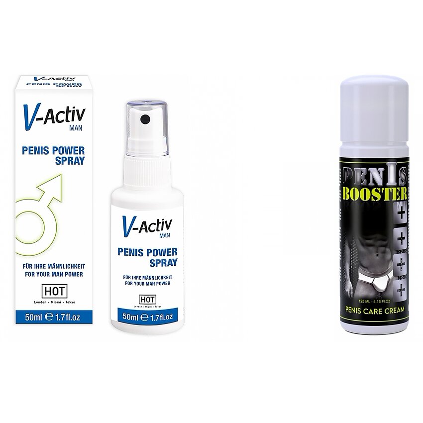 Pachet Spray V-activ Penis Power For Men + Crema Pentru Potenta Penis Booster 125ml