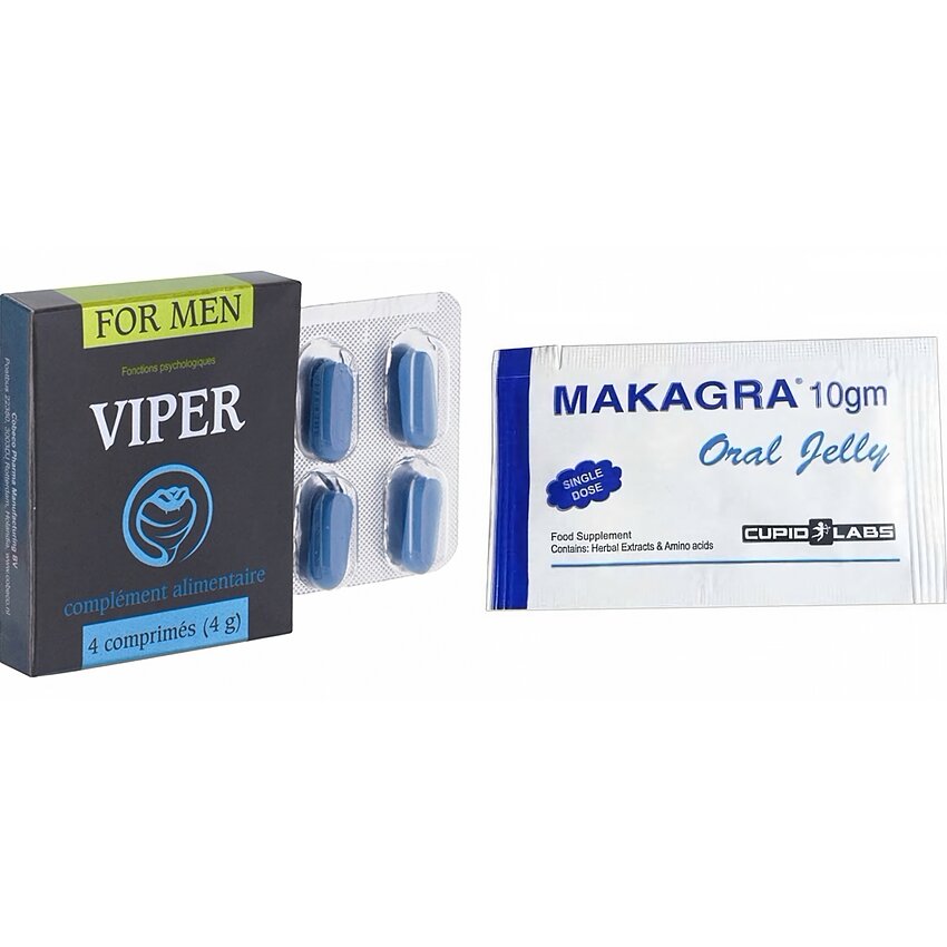 Pachet Stimulent Makagra Oral Jelly 10g + Pastile Potenta Viper FR